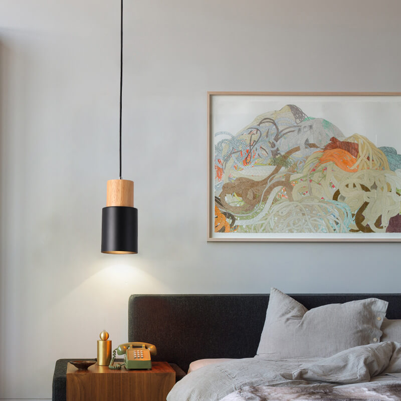 Modern LED Pendant Light – Colorful Aluminum Cylinder Hanging Lights for Living Room and Café Decor 2