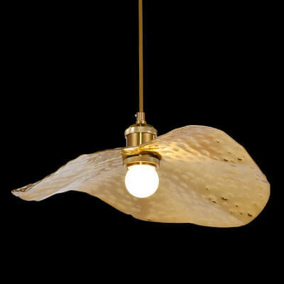 Modern Lotus Leaf Pendant Light in Golden Bronze – Adjustable Kitchen Hanging Light 0