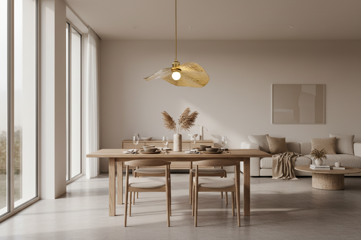 Modern Lotus Leaf Pendant Light in Golden Bronze – Adjustable Kitchen Hanging Light 11