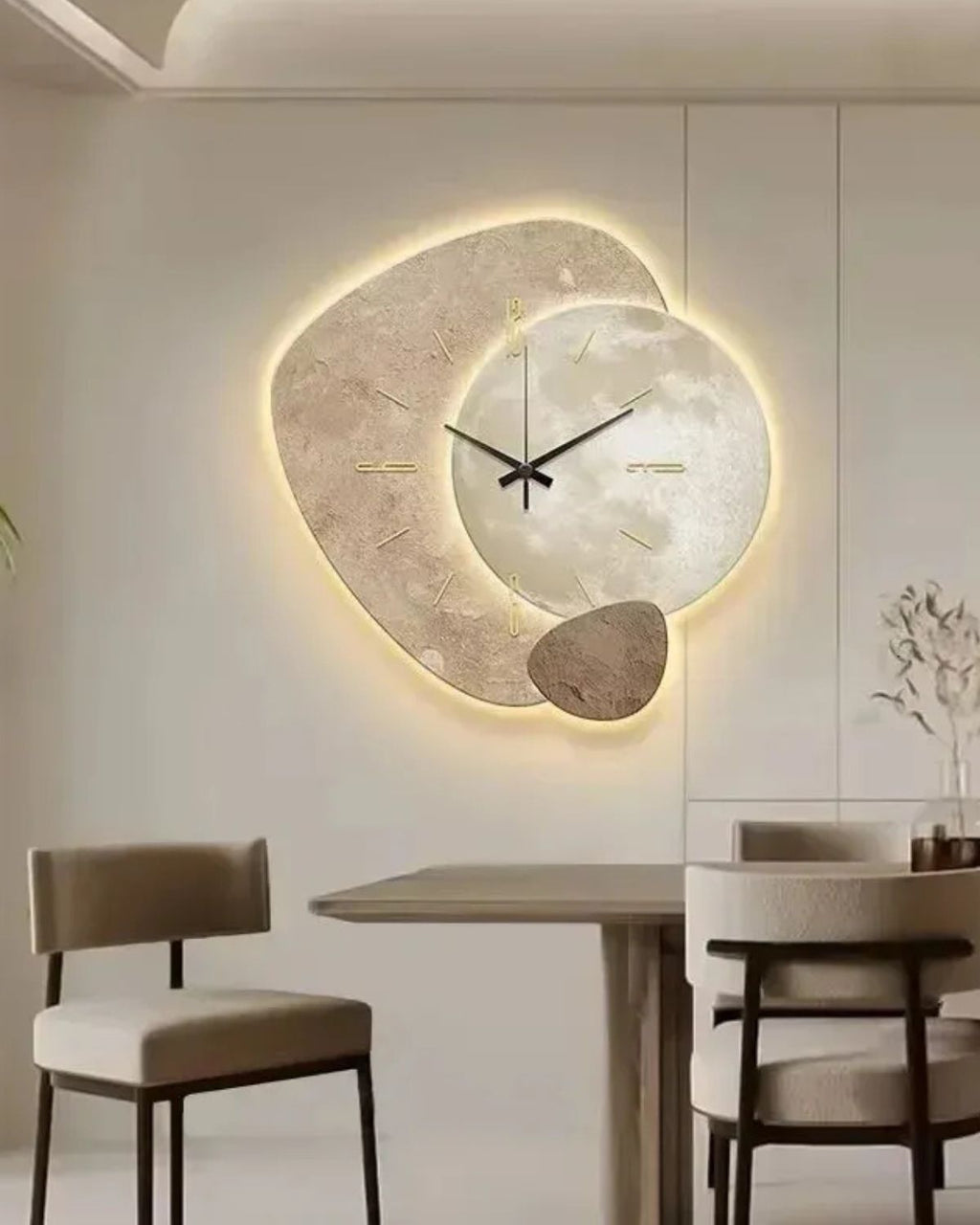Modern Luminous Wall Clock – Asymmetrical Design, Crystalline Finish for Wall Clock Decor 5