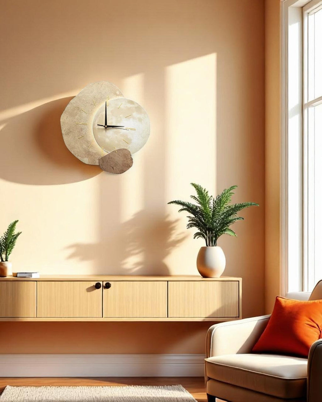 Modern Luminous Wall Clock – Asymmetrical Design, Crystalline Finish for Wall Clock Decor 6