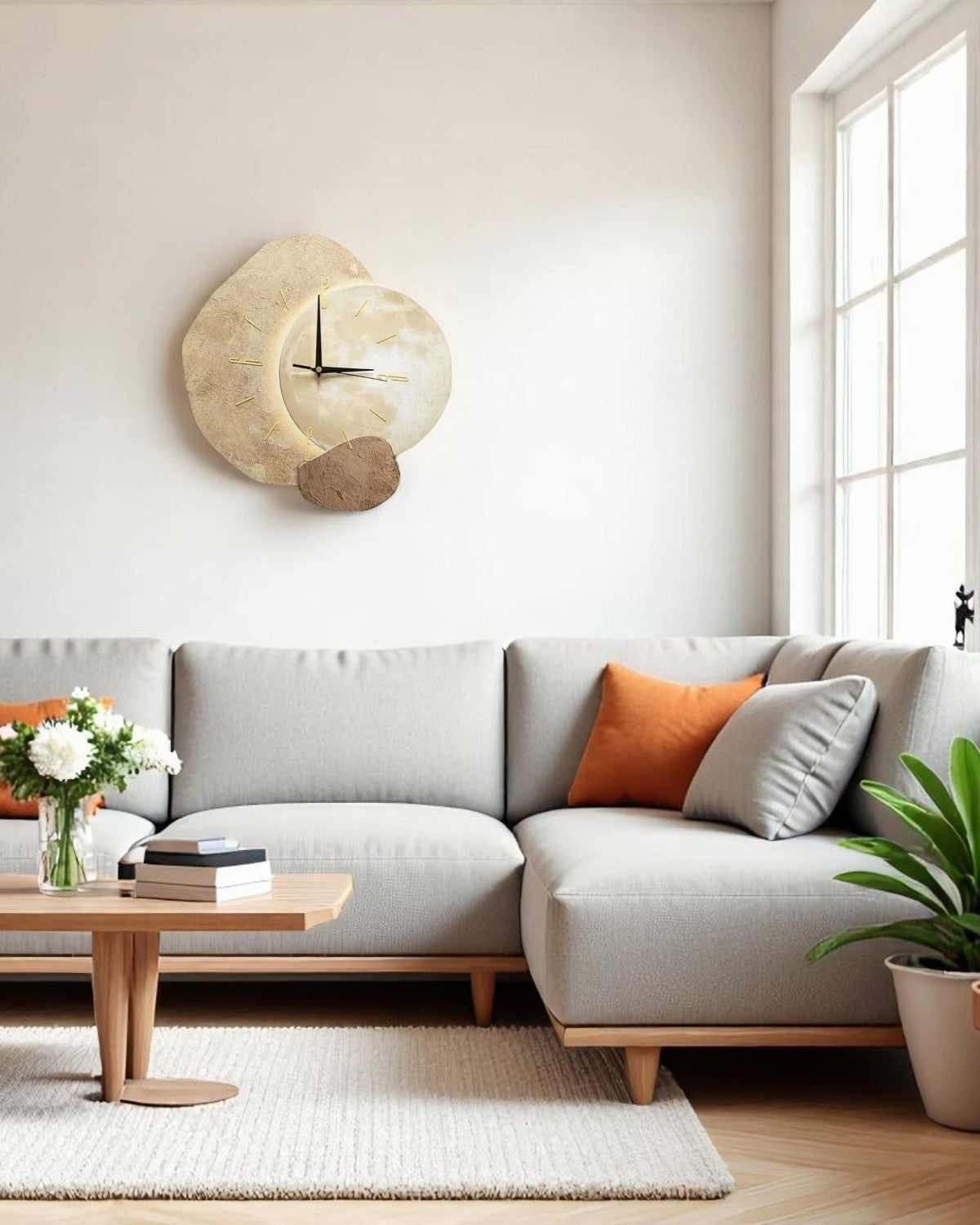 Modern Luminous Wall Clock – Asymmetrical Design, Crystalline Finish for Wall Clock Decor 7