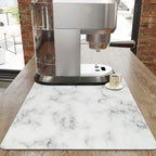 Modern Marble Print Dish Drying Mat Diatom Mud Black/White 2