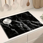 Modern Marble Print Dish Drying Mat Diatom Mud Black/White 4
