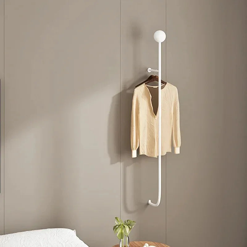 Modern Minimalist Clothes Rack Wall-Mounted Iron Gold Finish 0