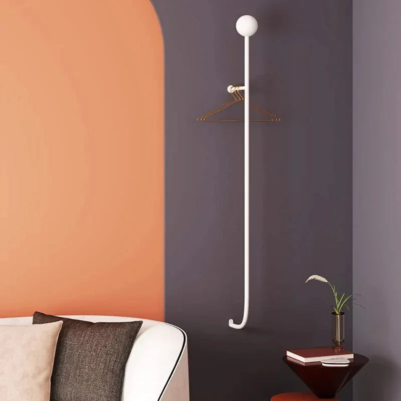 Modern Minimalist Clothes Rack Wall-Mounted Iron Gold Finish 5
