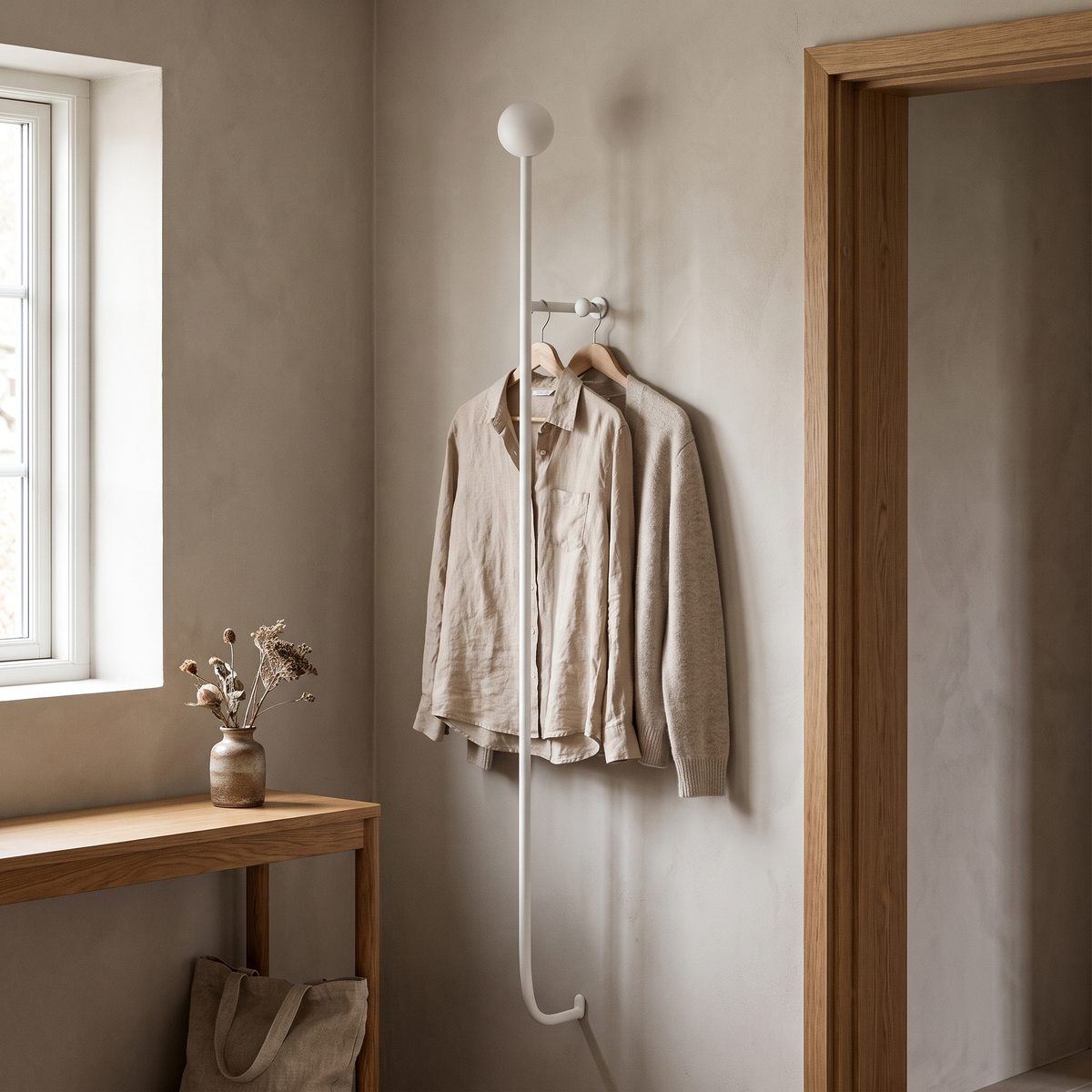 Modern Minimalist Clothes Rack Wall-Mounted Iron Gold Finish 8
