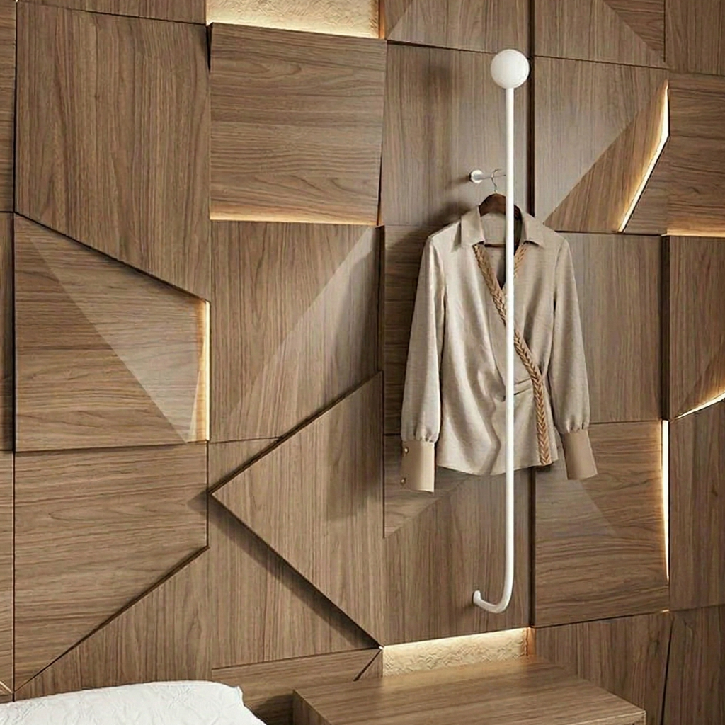 Modern Minimalist Clothes Rack Wall-Mounted Iron Gold Finish 99