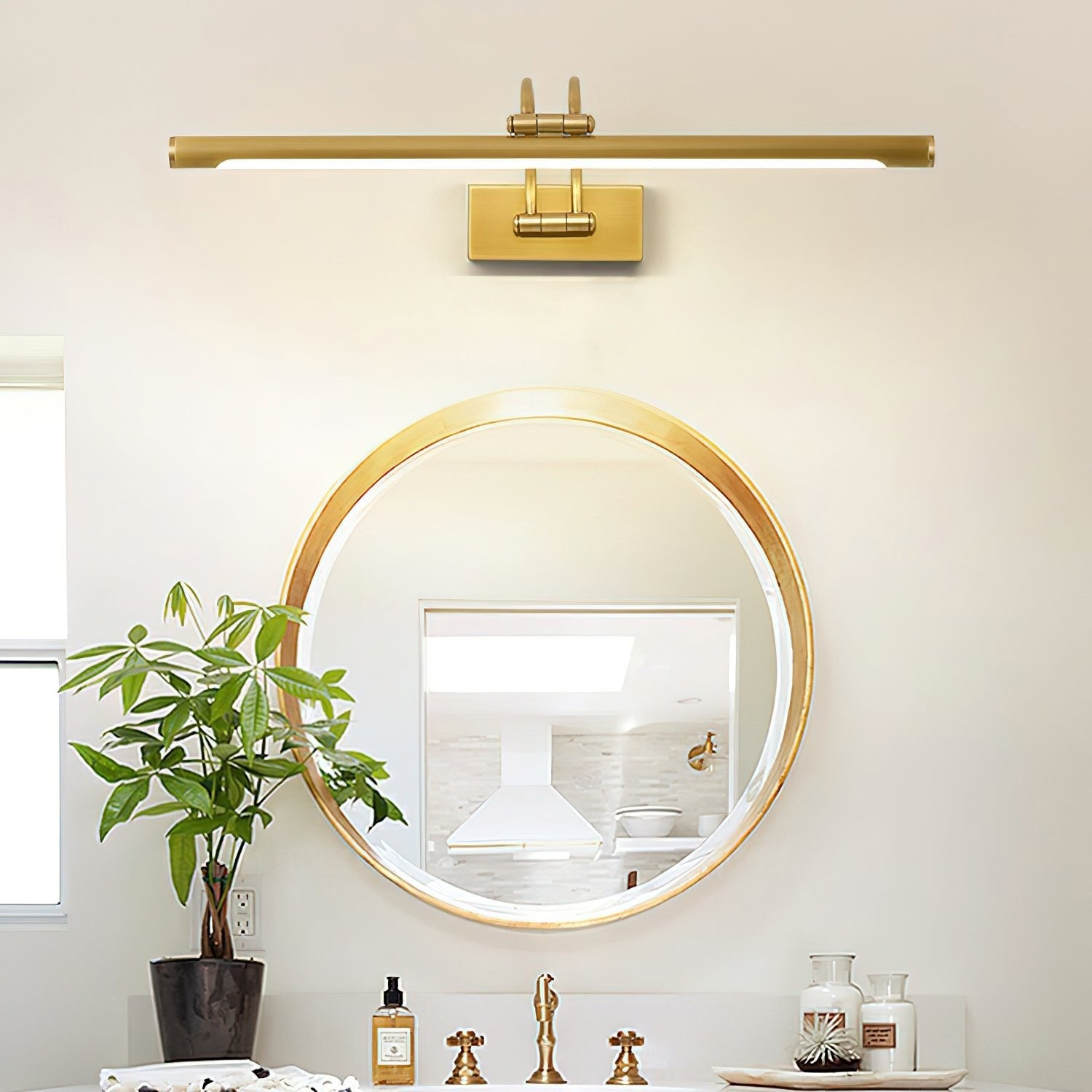 Modern Minimalist Dimmable LED Wall Sconce Brass Finish 2