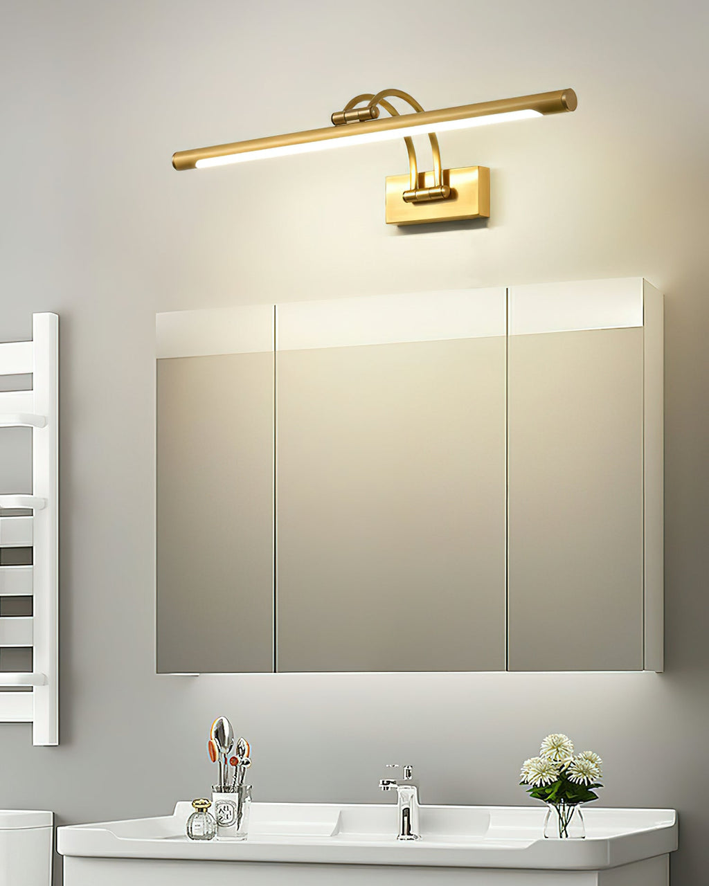 Modern Minimalist Dimmable LED Wall Sconce Brass Finish 7