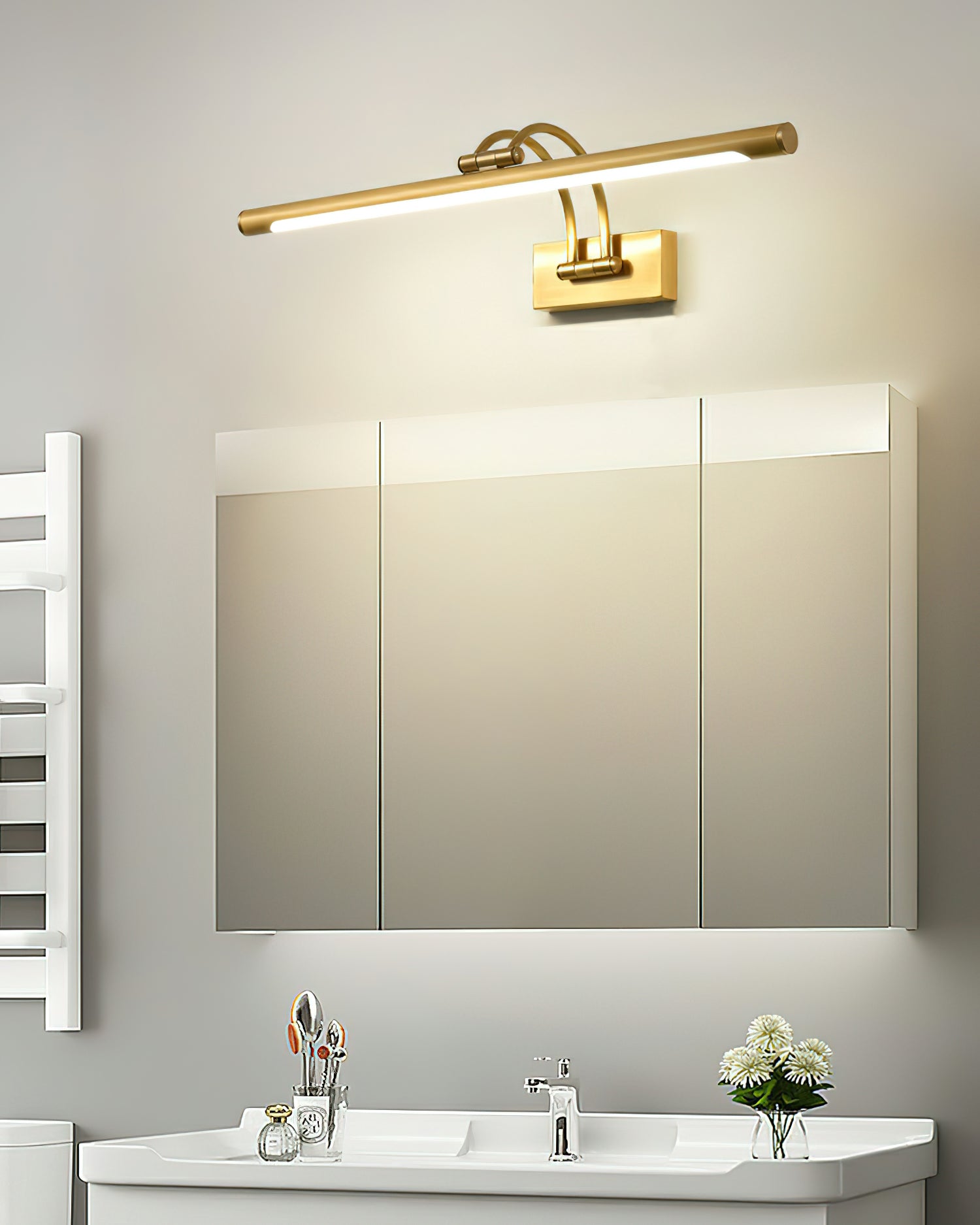 Modern Minimalist Dimmable LED Wall Sconce Brass Finish 7
