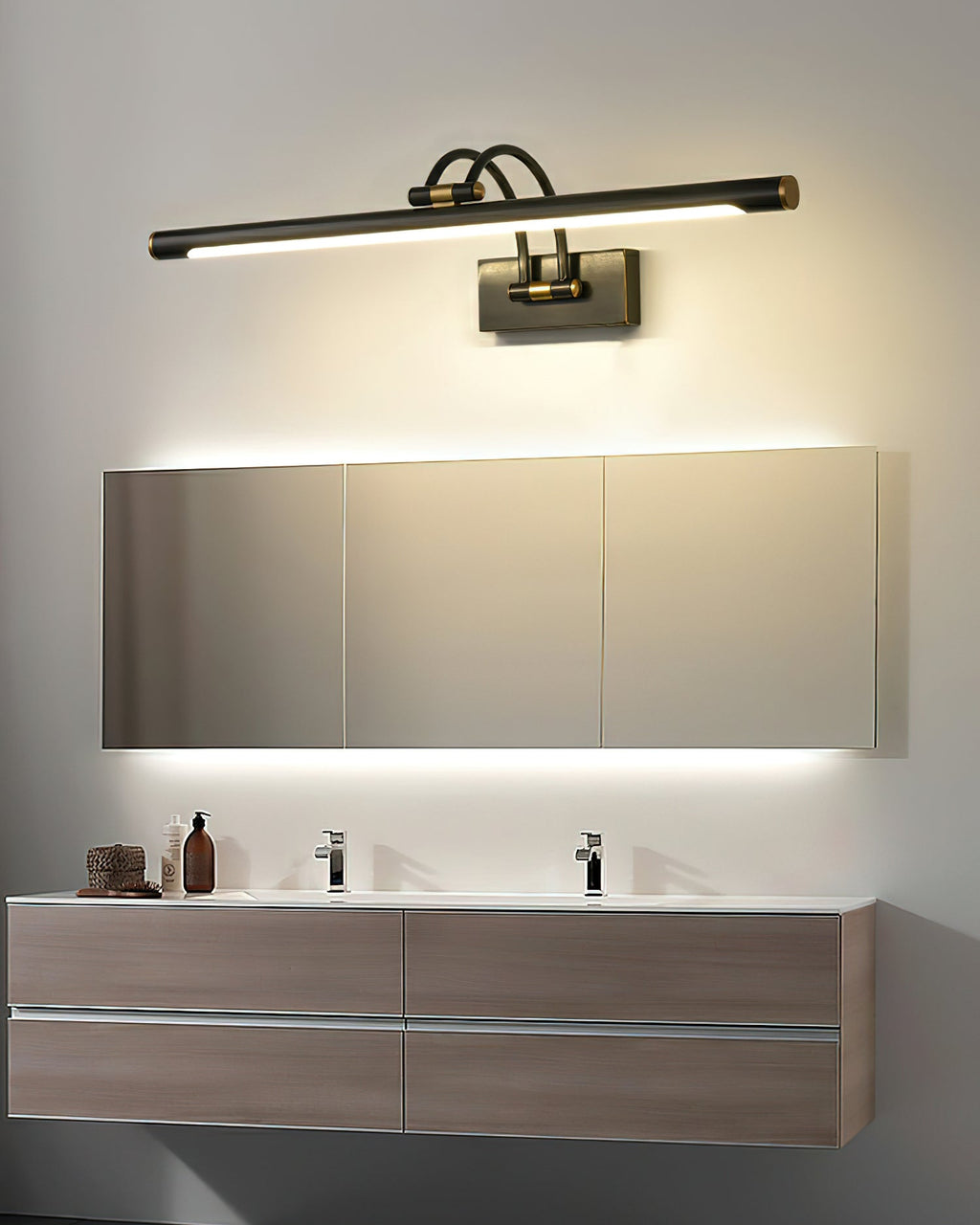 Modern Minimalist Dimmable LED Wall Sconce Brass Finish 9