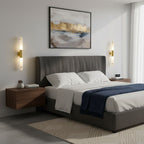 Modern Minimalist Dimmable Wall Light Black Metal Alabaster  
Elegant LED Wall Sconce Black Metal Alabaster Finish  
Contemporary Accent Wall Sconce LED Black Metal Alabaster 3