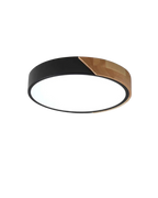 Modern Minimalist Flush Mount Ceiling Light Fixture with Wood Accent – LED Ceiling Light for Stylish Interiors 0