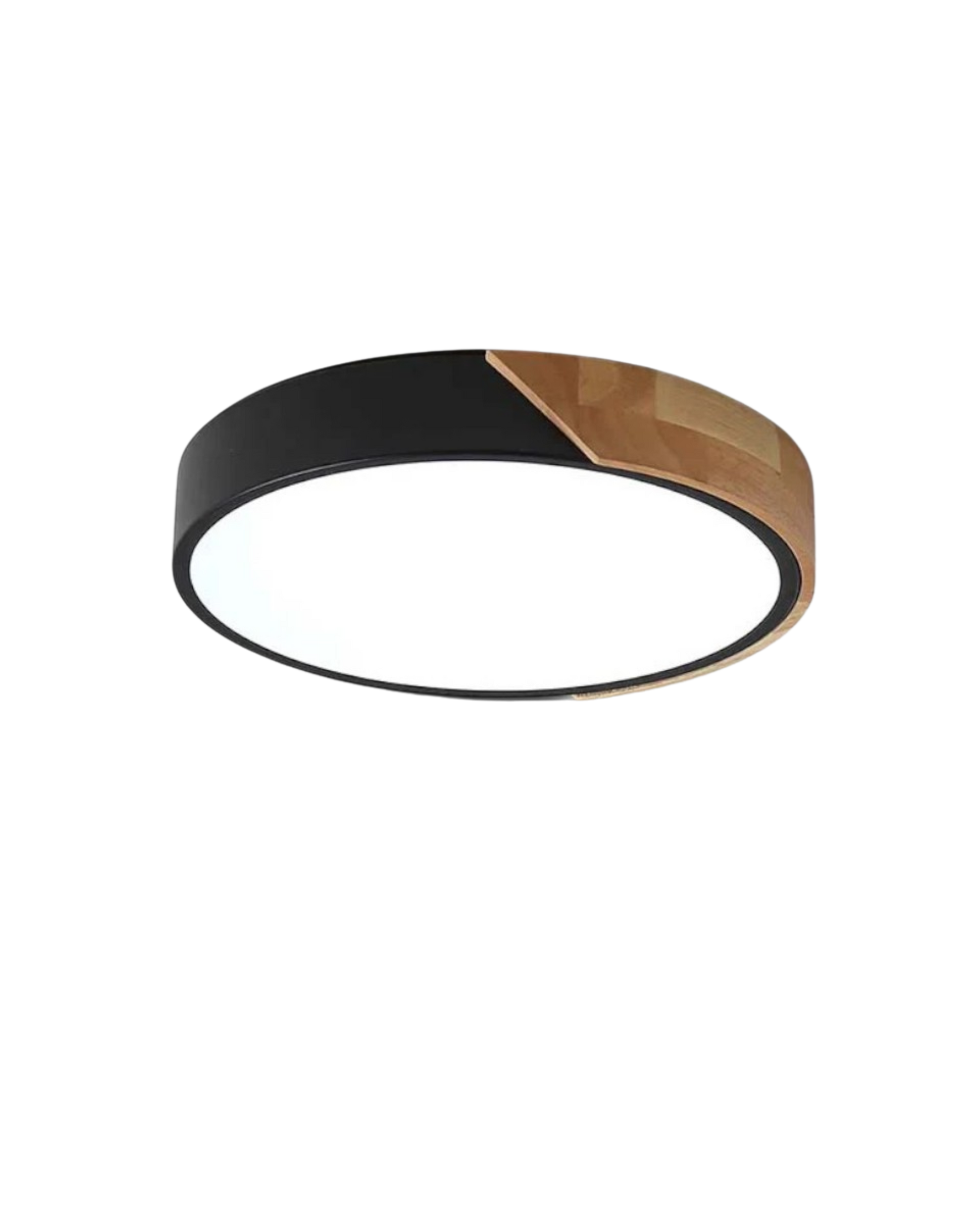 Modern Minimalist Flush Mount Ceiling Light Fixture with Wood Accent – LED Ceiling Light for Stylish Interiors 0