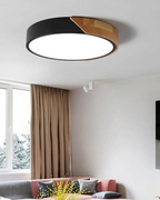 Modern Minimalist Flush Mount Ceiling Light Fixture with Wood Accent – LED Ceiling Light for Stylish Interiors 3