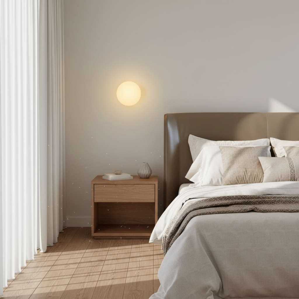 Modern Minimalist Glass Wall Sconce Lamp – 1-Light Wall Light for Living Room and Bedroom Decor 10