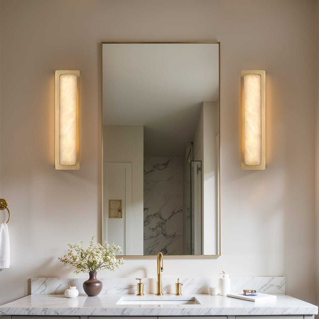 Modern Minimalist LED Wall Sconce Alabaster Finish 2