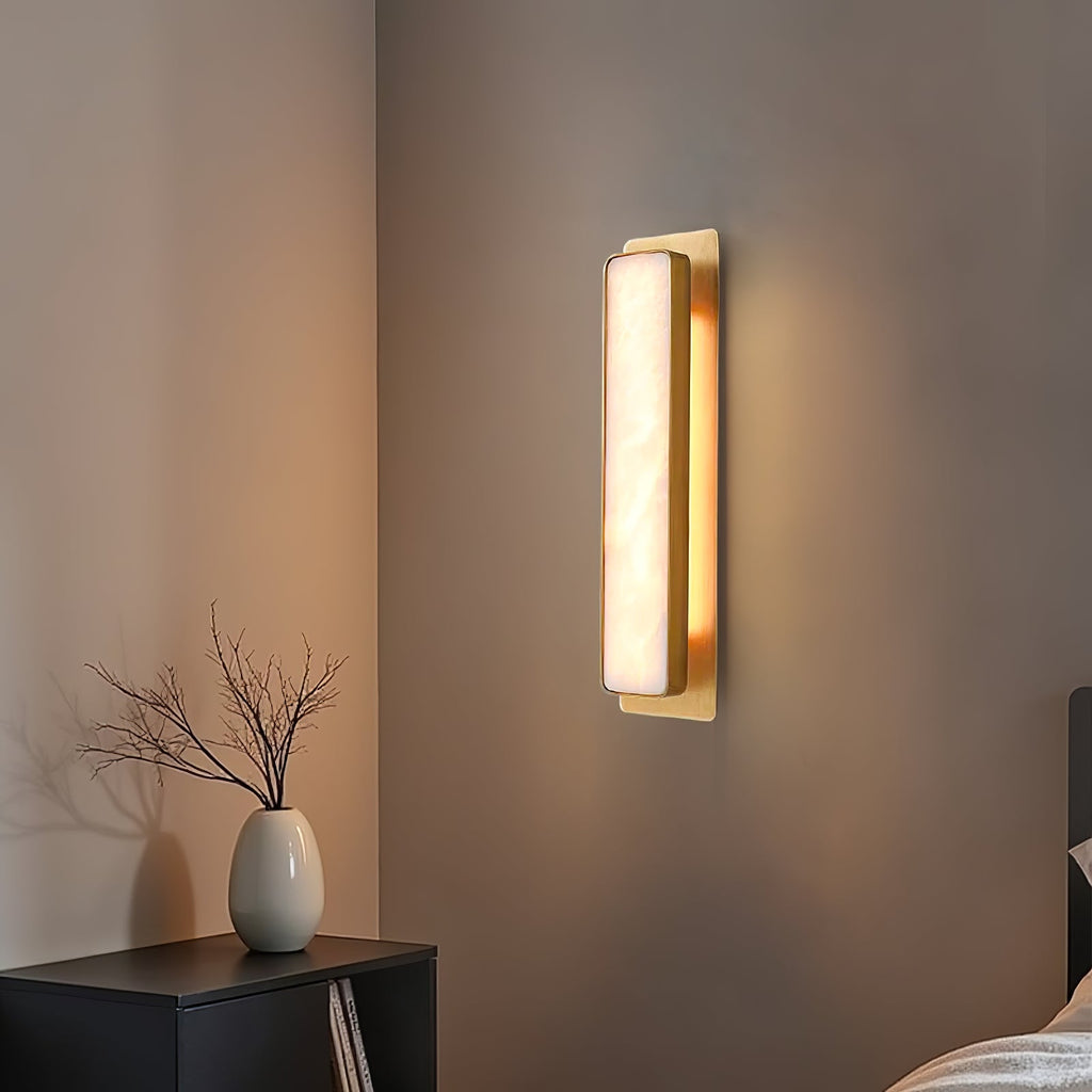 Modern Minimalist LED Wall Sconce Alabaster Finish 5