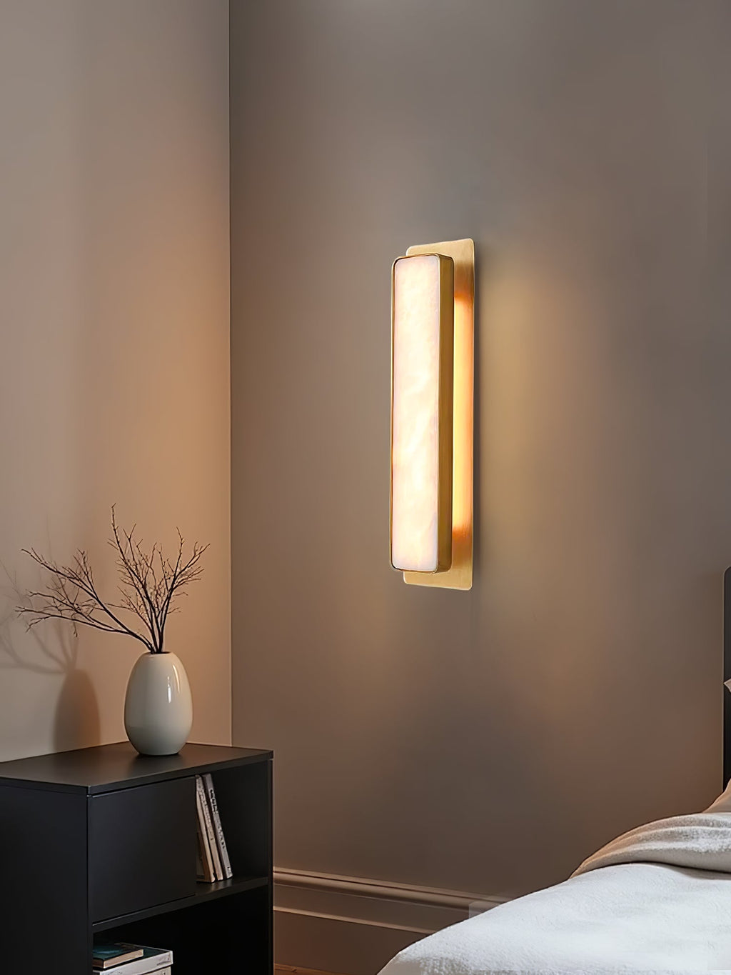 Modern Minimalist LED Wall Sconce Alabaster Finish 6