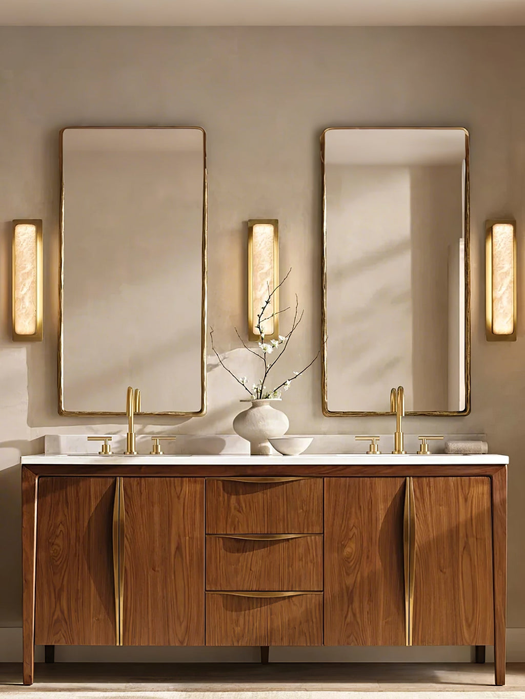 Modern Minimalist LED Wall Sconce Alabaster Finish 7