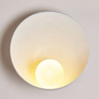 Modern Minimalist Round Wall Sconce Lamp – 1-Light Resin and Iron Wall Light for Bedroom and Living Room Decor 2