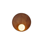 Modern Minimalist Round Wall Sconce Lamp – 1-Light Resin and Iron Wall Light for Bedroom and Living Room Decor 3
