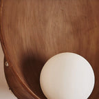 Modern Minimalist Round Wall Sconce Lamp – 1-Light Resin and Iron Wall Light for Bedroom and Living Room Decor 8