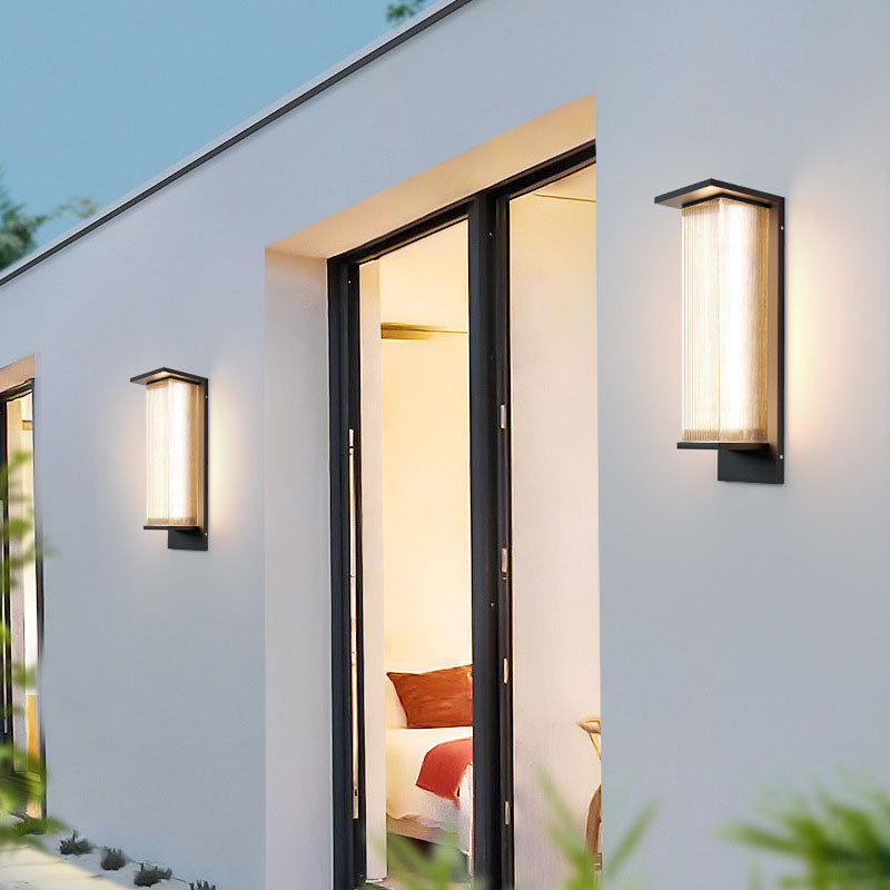Modern Minimalist Solar Outdoor Wall Sconce Lamp - Stainless Steel Exterior Wall Lights 9
