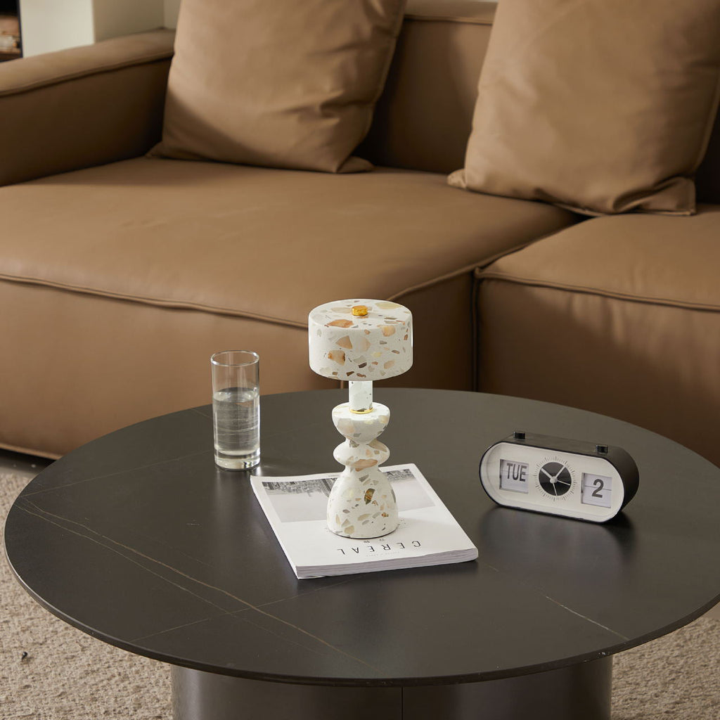 Modern Minimalist USB Table Lamp Aluminum Marble White 9