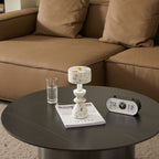 Modern Minimalist USB Table Lamp Aluminum Marble White 9