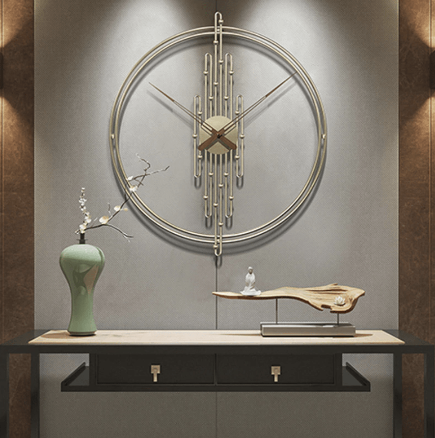 Modern Minimalist Wall Clock 50cm in Brushed Gold Finish – Stylish Wall Clock Decor 1