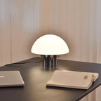Modern Mushroom Bedside Lamp Milk-White Glass Metal 6