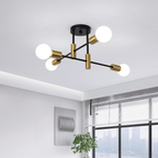 Modern Nordic Flush Mount Ceiling Light Fixture – Black Metal LED Design 1