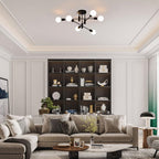 Modern Nordic Flush Mount Ceiling Light Fixture – Black Metal LED Design 11