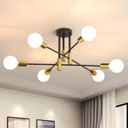 Modern Nordic Flush Mount Ceiling Light Fixture – Black Metal LED Design 12
