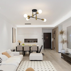 Modern Nordic Flush Mount Ceiling Light Fixture – Black Metal LED Design 3