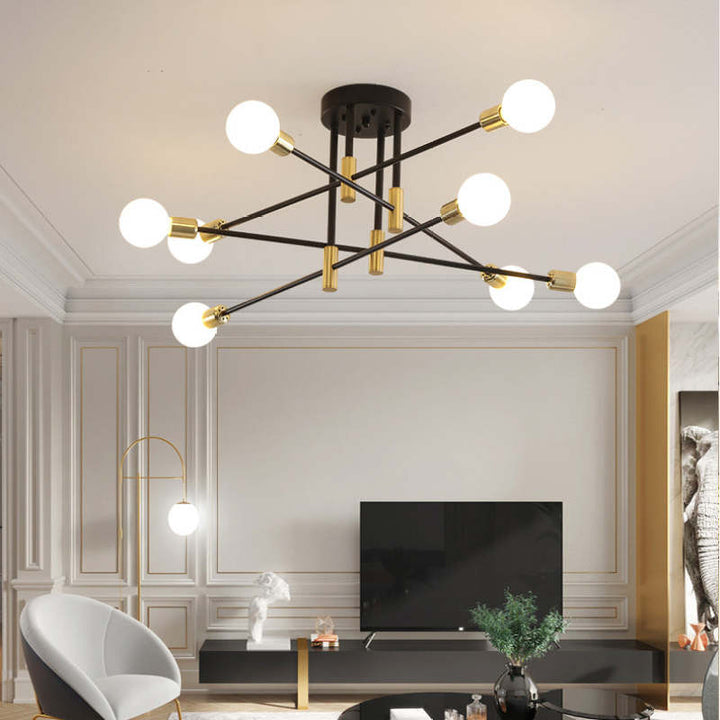 Modern Nordic Flush Mount Ceiling Light Fixture – Black Metal LED Design 9