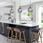 Modern Nordic Glass Pendant Light – Rippled Ceiling Fixture for Kitchen and Dining 5