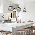 Modern Nordic Glass Pendant Light – Rippled Ceiling Fixture for Kitchen and Dining 7