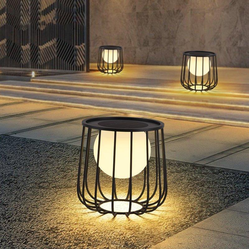 Modern Outdoor Lantern Metal Solar Waterproof Dimmable 4