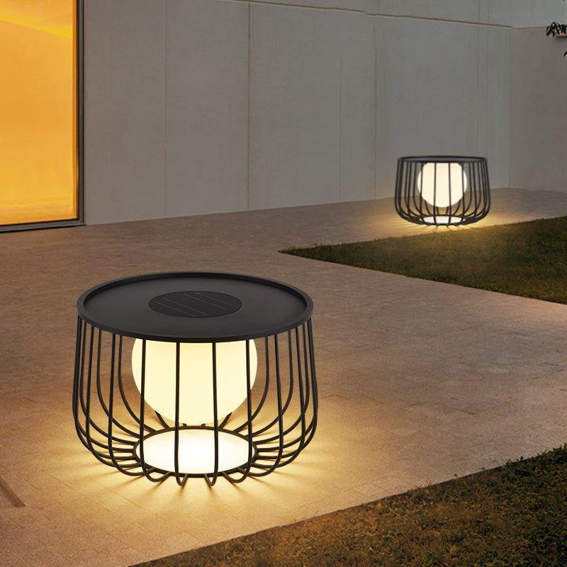 Modern Outdoor Lantern Metal Solar Waterproof Dimmable 7