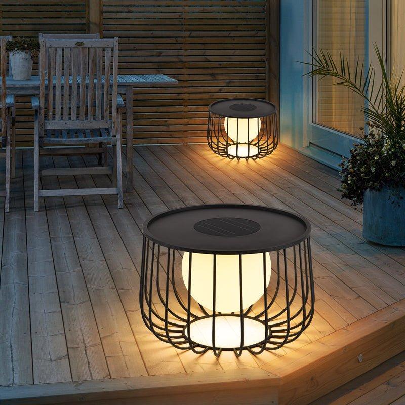 Modern Outdoor Lantern Metal Solar Waterproof Dimmable 8