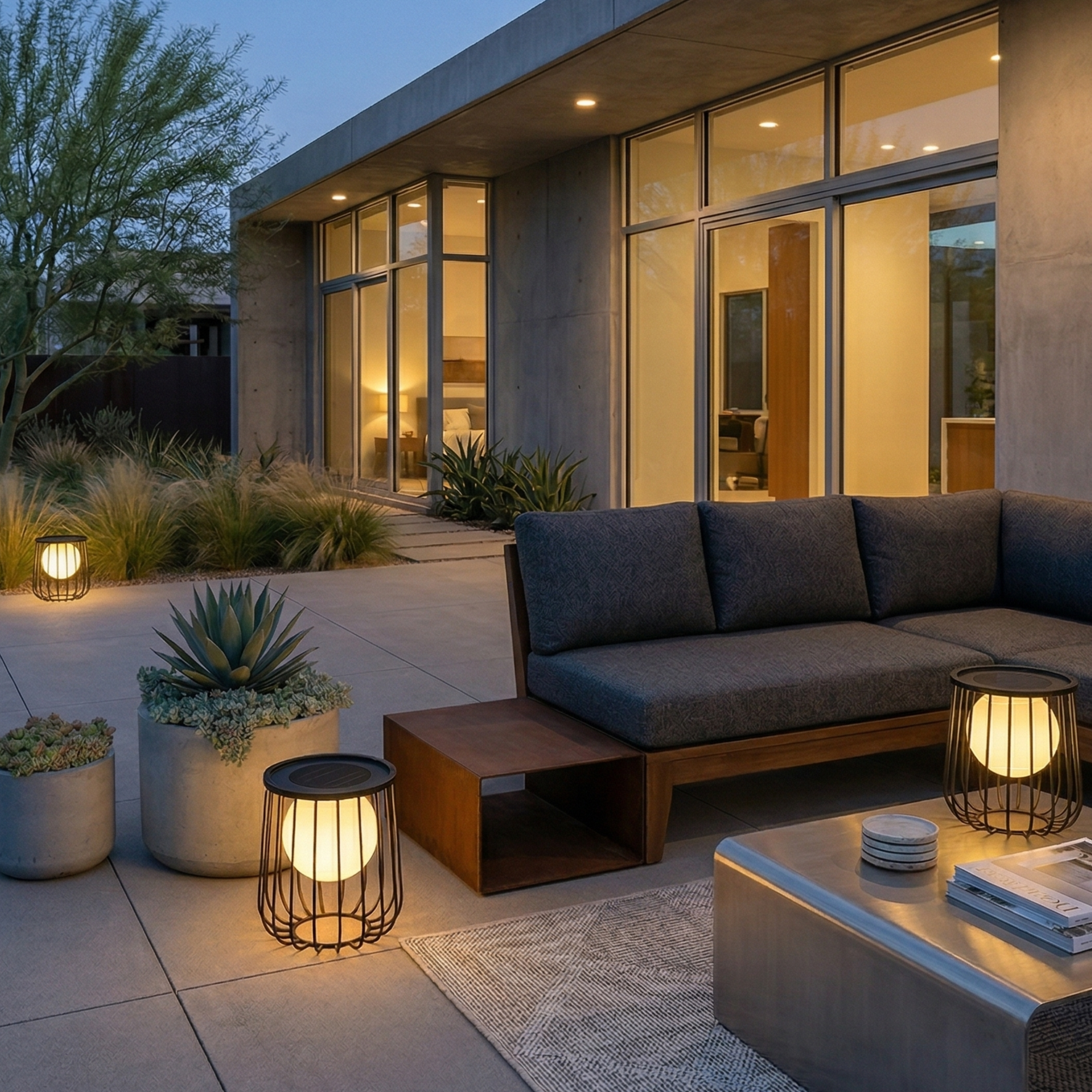 Modern Outdoor Lantern Metal Solar Waterproof Dimmable 99