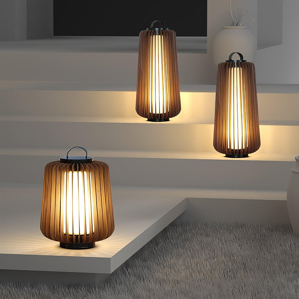 Modern Outdoor Lantern Metal Waterproof Rechargeable LED 7