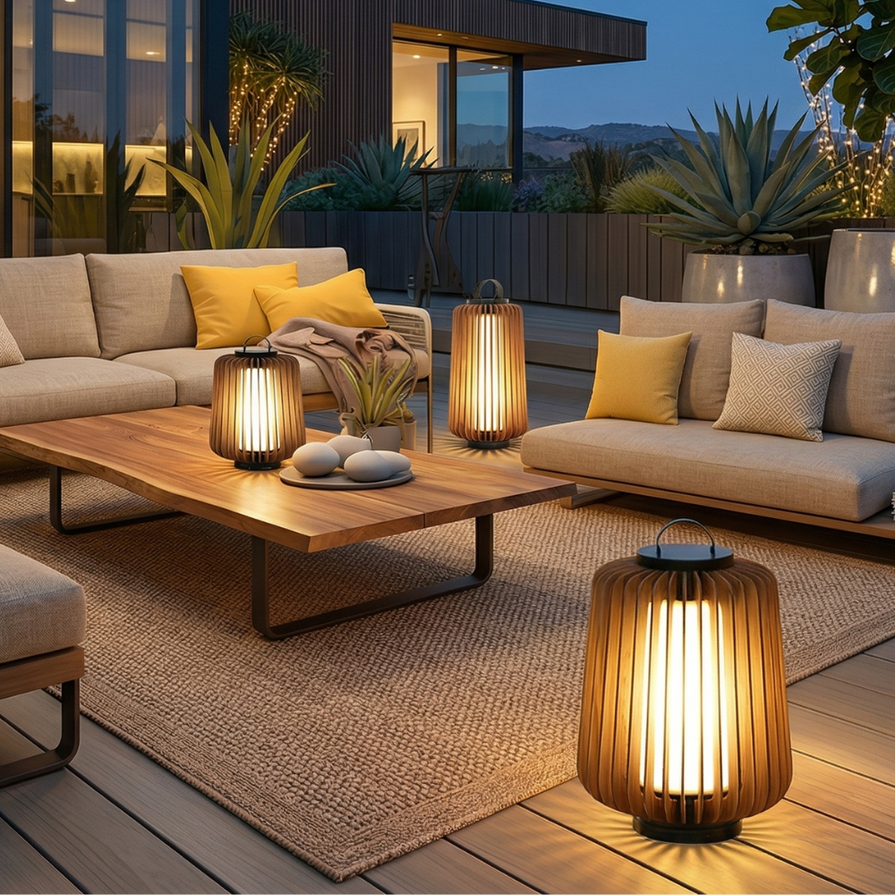 Modern Outdoor Lantern Metal Waterproof Rechargeable LED 99