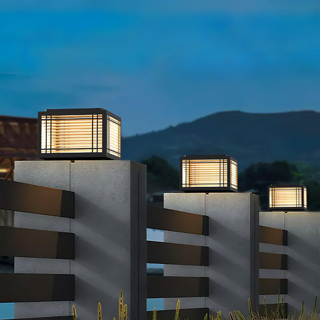 Modern Outdoor Post Light Galvanized Steel Waterproof LED 3