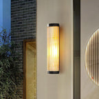 Modern Outdoor Wall Lamp – IP65 Waterproof Black Metal and Glass Sconce for Exterior Lighting 1