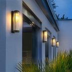 Modern Outdoor Wall Lamp – IP65 Waterproof Black Metal and Glass Sconce for Exterior Lighting 5