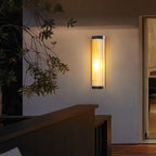 Modern Outdoor Wall Lamp – IP65 Waterproof Black Metal and Glass Sconce for Exterior Lighting 7